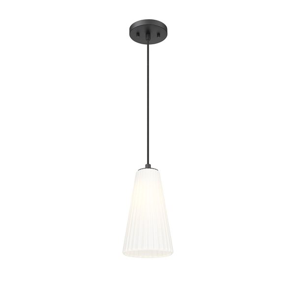 Z-Lite Farrell Matte Black 1 Light Pendant