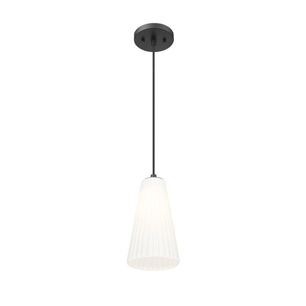 Z-Lite Farrell Matte Black 1 Light Pendant