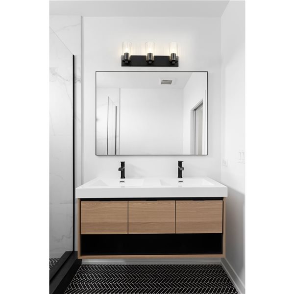 Z-Lite Titus Matte Black 3 Light Vanity