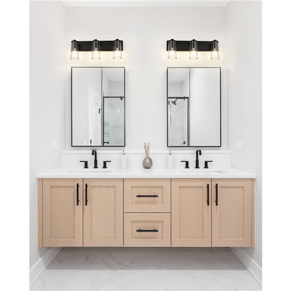 Z-Lite Titus Matte Black 3 Light Vanity