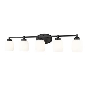 Z-Lite Kendrick Matte Black 5 Light Vanity