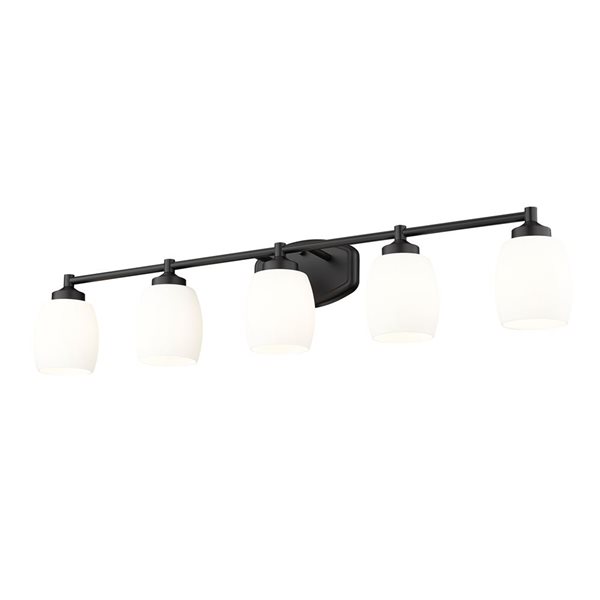 Z-Lite Kendrick Matte Black 5 Light Vanity