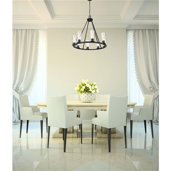 Z-Lite Titus Matte Black 8 Light Chandelier