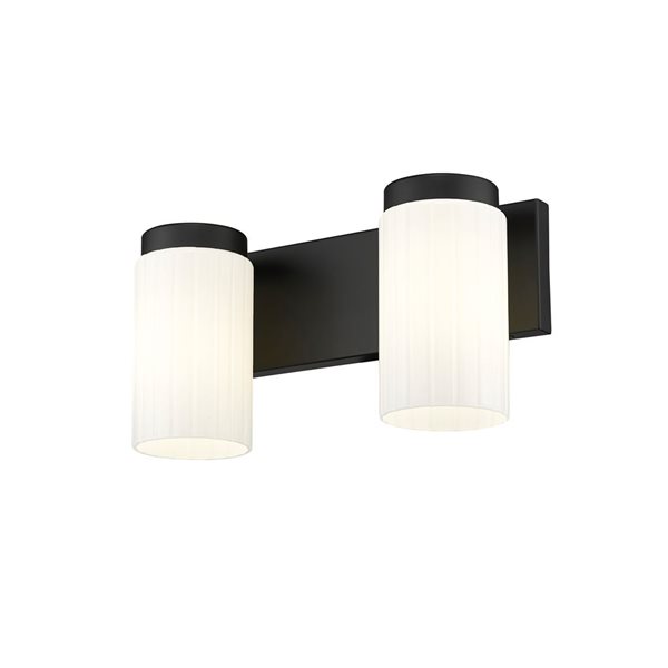 Z-Lite Burk Matte Black 2 Light Vanity 746-2V-MB | RONA