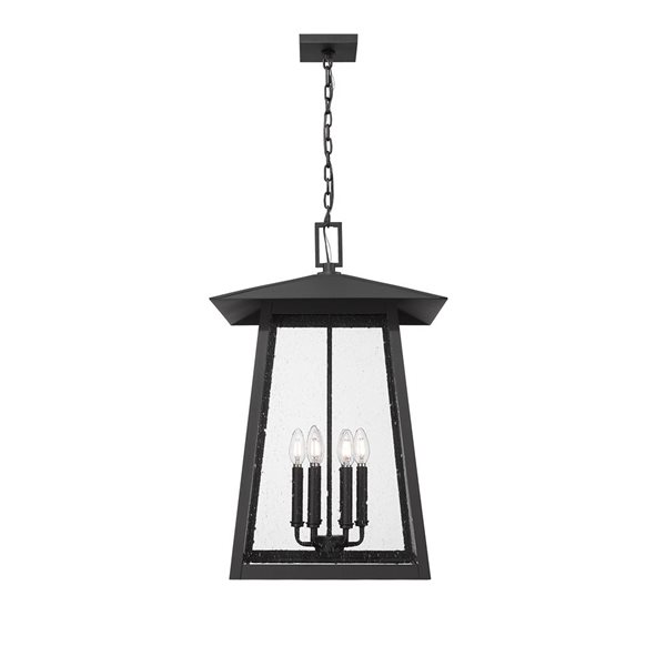 Z-Lite Rainer Black 6 Light Outdoor Chain Mount Ceiling Fixture