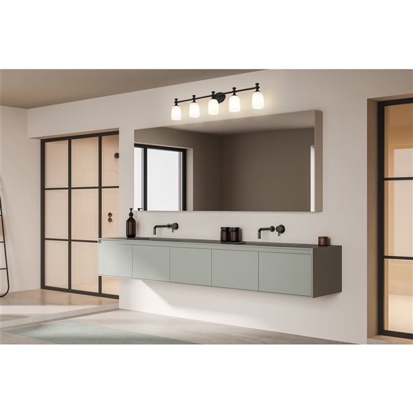 Z-Lite Orion Matte Black 5 Light Vanity