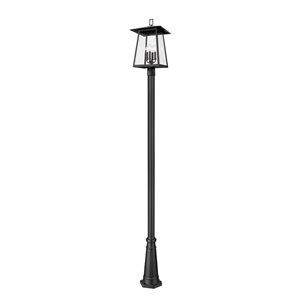 Z-Lite Rainer Black 4 Light Outdoor Post Mounted Fixture