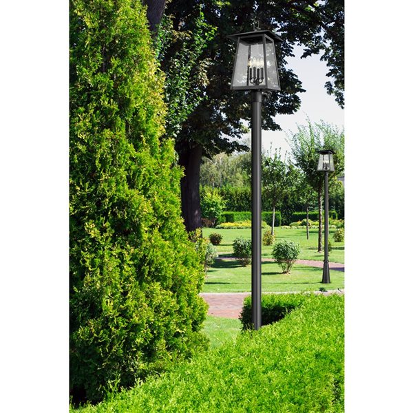 Z-Lite Rainer Black 4 Light Outdoor Post Mounted Fixture