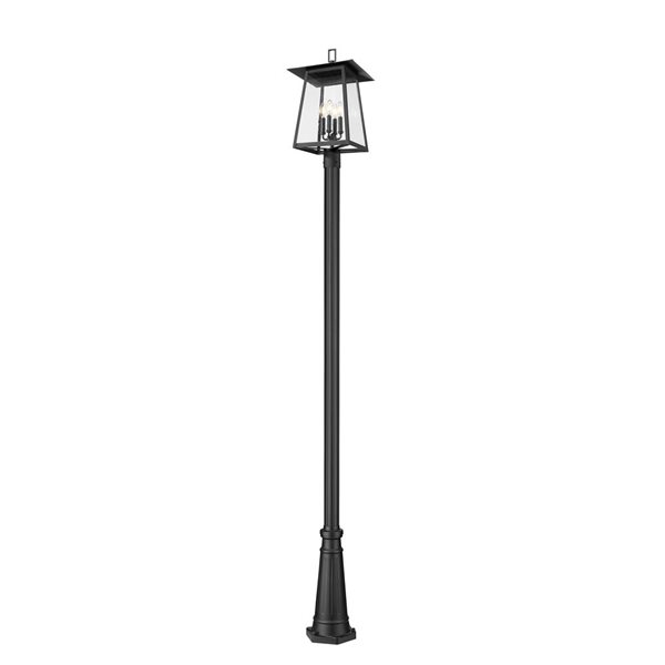 Z-Lite Rainer Black 4 Light Outdoor Post Mounted Fixture