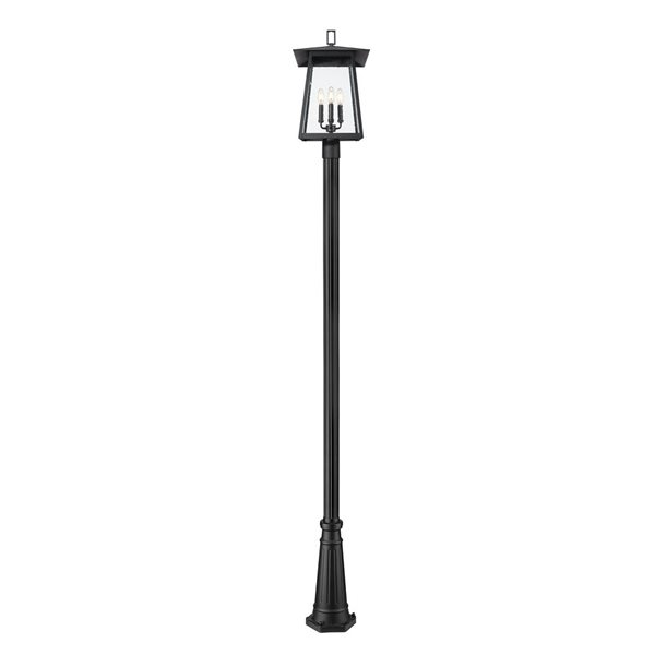 Z-Lite Rainer Black 4 Light Outdoor Post Mounted Fixture