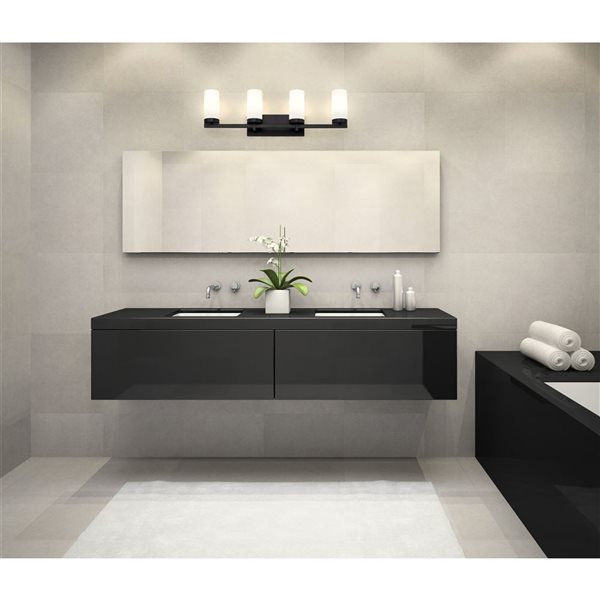 Z-Lite Danica Matte Black 4 Light Vanity