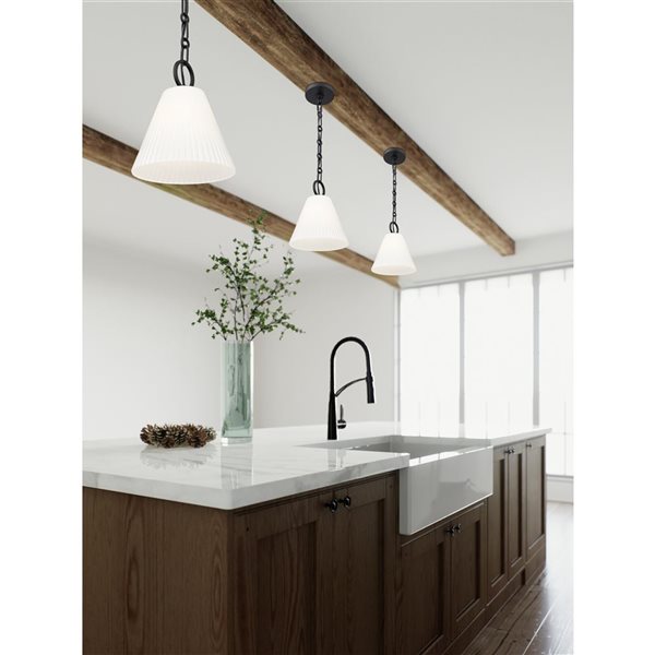 Z-Lite Alaric Matte Black 1 Light Pendant