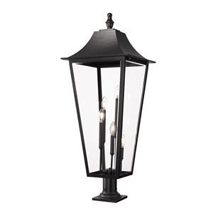 Z-Lite Gannon Black 5 Light Outdoor Pier Mounted Fixture