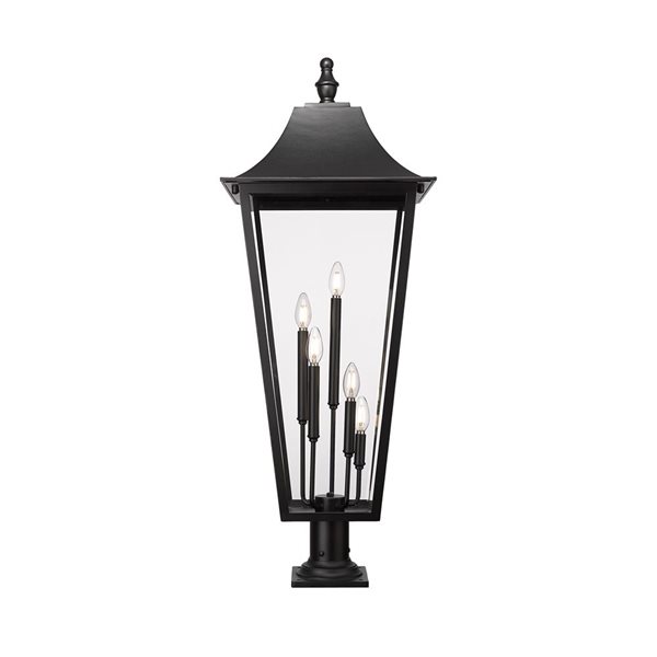 Z-Lite Gannon Black 5 Light Outdoor Pier Mounted Fixture