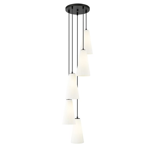 Z-Lite Farrell Matte Black 5 Light Chandelier