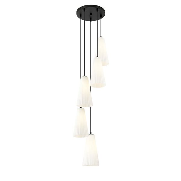 Z-Lite Farrell Matte Black 5 Light Chandelier