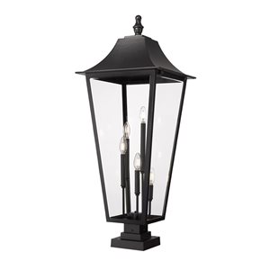 Z-Lite Gannon Black 5 Light Outdoor Pier Mounted Fixture