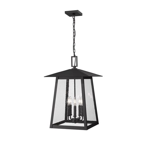 Z-Lite Rainer Black 5 Light Outdoor Chain Mount Ceiling Fixture