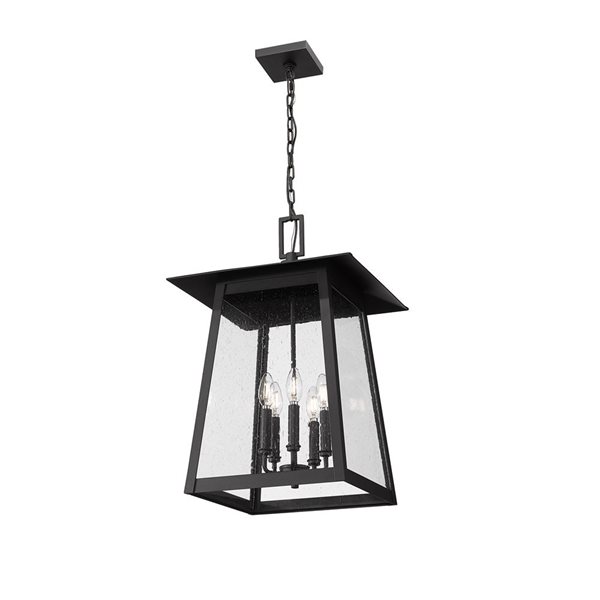 Z-Lite Rainer Black 5 Light Outdoor Chain Mount Ceiling Fixture