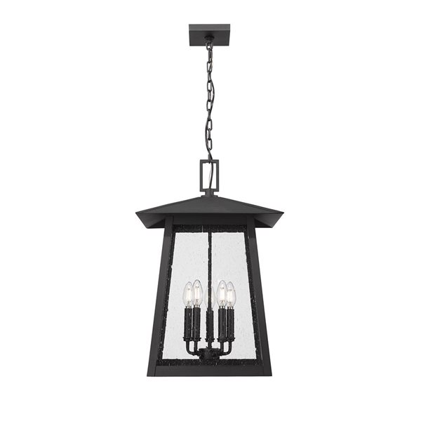 Z-Lite Rainer Black 5 Light Outdoor Chain Mount Ceiling Fixture