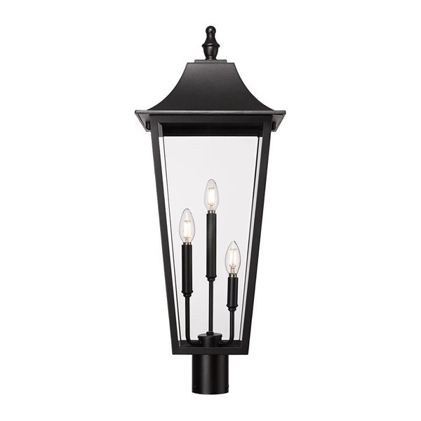 Z-Lite Gannon Black 3 Light Outdoor Post Mount Fixture