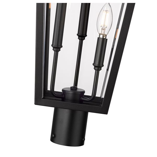 Z-Lite Gannon Black 3 Light Outdoor Post Mount Fixture