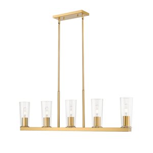 Z-Lite Titus Modern Gold 5 Light Linear Chandelier