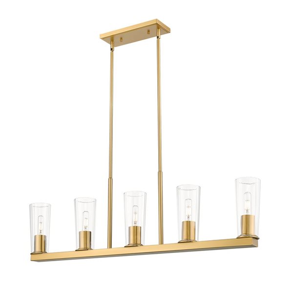 Z-Lite Titus Modern Gold 5 Light Linear Chandelier