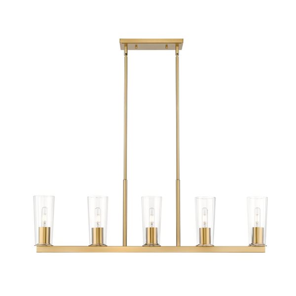 Z-Lite Titus Modern Gold 5 Light Linear Chandelier