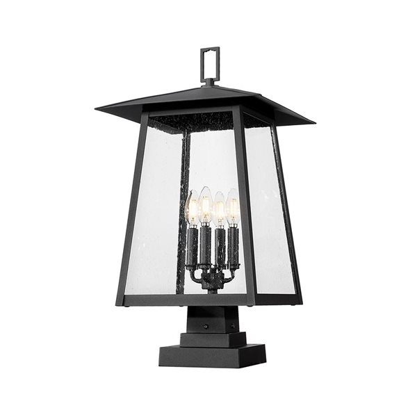 Z-Lite Rainer Black 4 Light Outdoor Pier Mounted Fixture