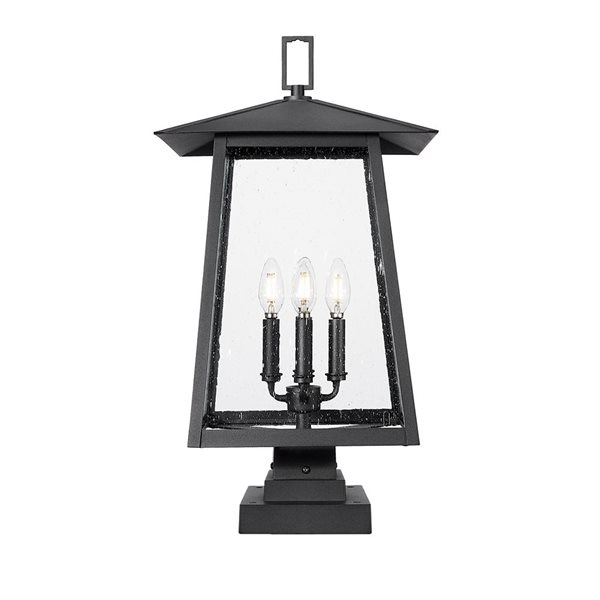 Z-Lite Rainer Black 4 Light Outdoor Pier Mounted Fixture