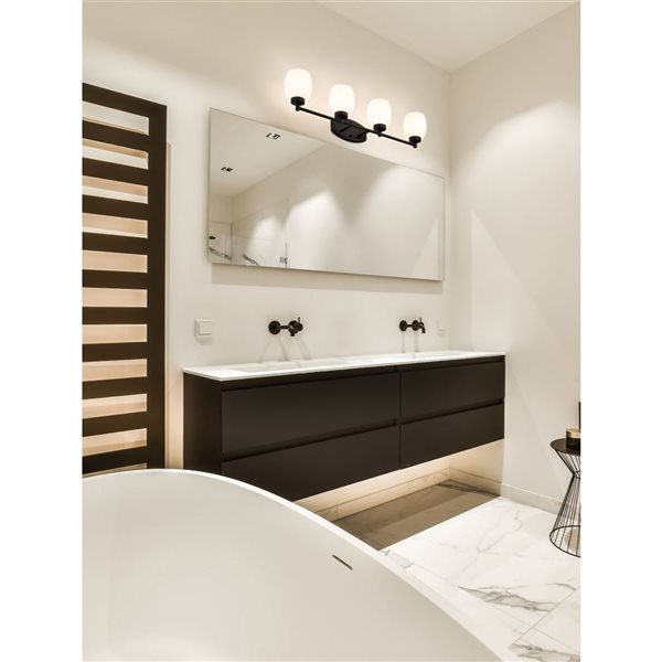 Z-Lite Kendrick Matte Black 4 Light Vanity