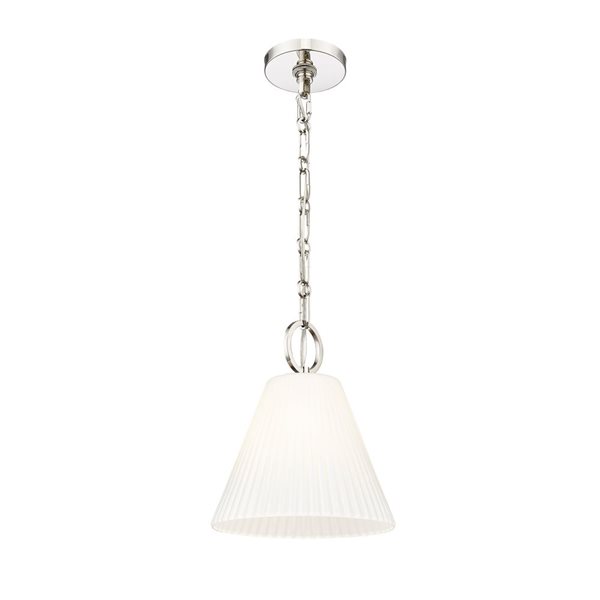 Z-Lite Alaric Polished Nickel 1 Light Pendant