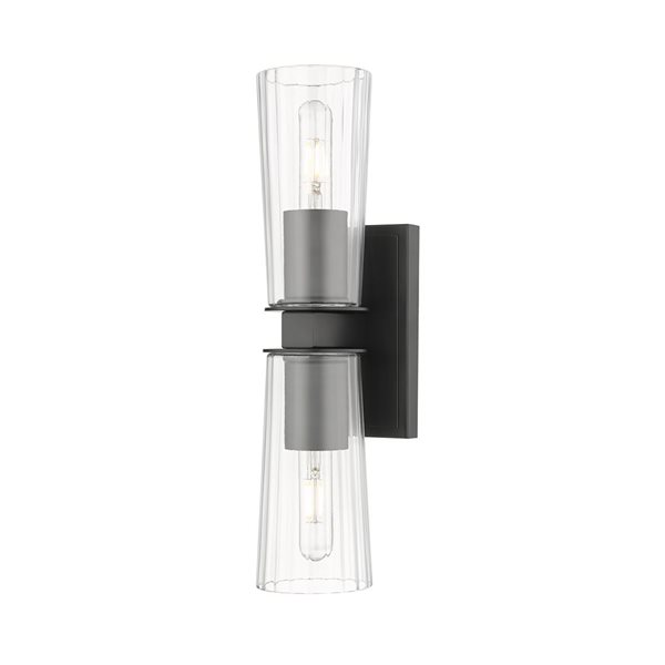 Z-Lite Titus Matte Black 2 Light Wall Sconce