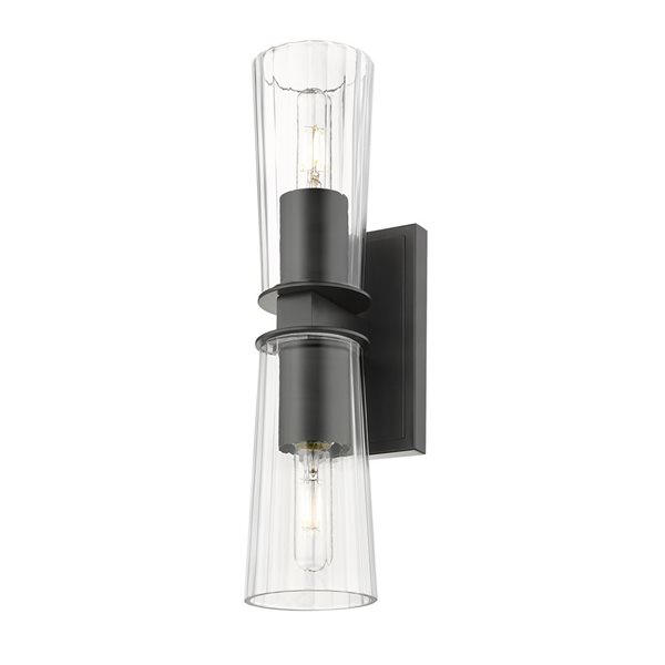 Z-Lite Titus Matte Black 2 Light Wall Sconce