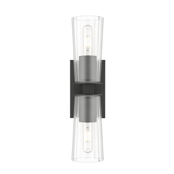 Z-Lite Titus Matte Black 2 Light Wall Sconce