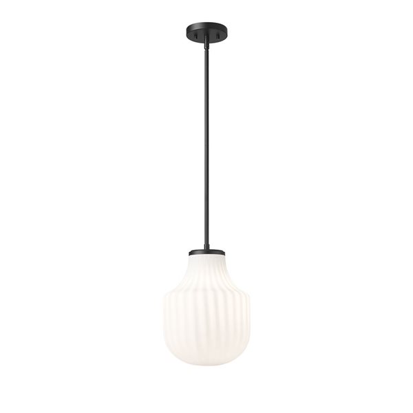 Z-Lite Newbury Matte Black 1 Light Pendant