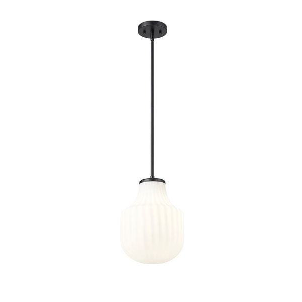 Z-Lite Newbury Matte Black 1 Light Pendant