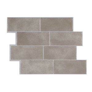 Smart Tiles Metro Cologne 11.56-in x 8.38-in Beige 3D Peel and Stick Self-Adhesive Wall Tiles - 4-Pack