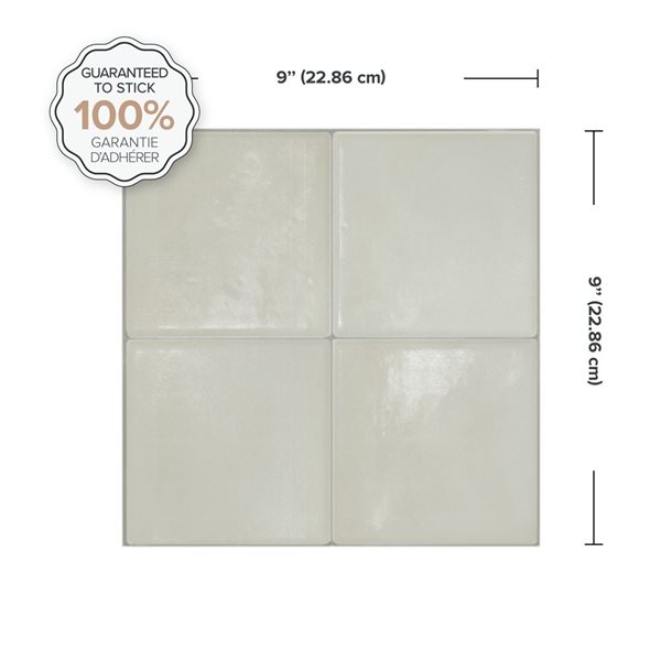 Smart Tiles Zellige Zagora 9-in x 9-in Beige 3D Peel and Stick Self-Adhesive Wall Tiles - 4-Pack