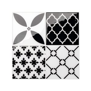 Smart Tiles Vintage Bilbao 9-in x 9-in Multicolor 3D Peel and Stick Self-Adhesive Wall Tiles - 4-Pack