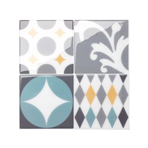 Carreaux muraux autocollants Cadiz Vintage de Smart Tiles 3D multicolores 9 x 9 po, lot de 4