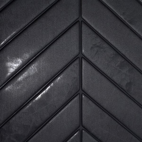 Smart Tiles Chevron Marquina 11.43-in x 9-in Black 3D Peel and Stick Self-Adhesive Wall Tiles - 4-Pack