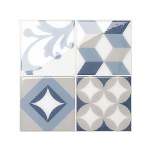 Smart Tiles Vintage Gaudi 9-in x 9-in Multicolor 3D Peel and Stick Self-Adhesive Wall Tiles - 4-Pack