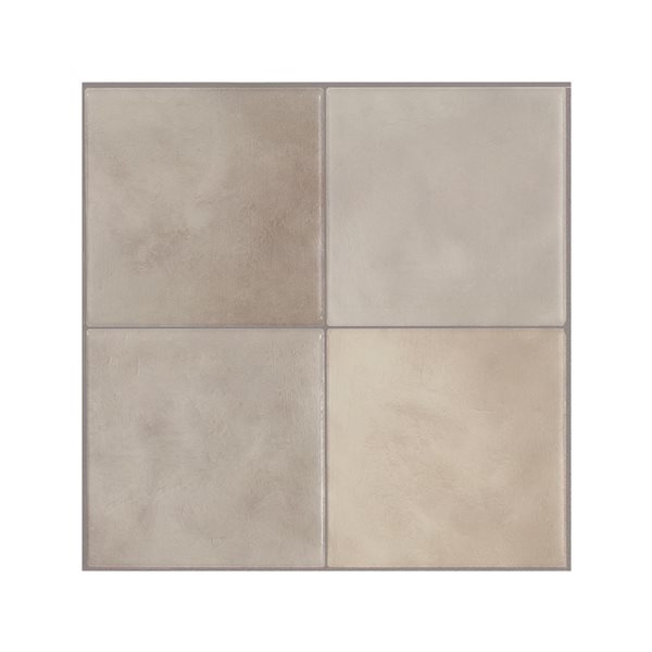 Smart Tiles Zellige Fes 9-in x 9-in Grey 3D Peel and Stick Self-Adhesive Wall Tiles - 4-Pack