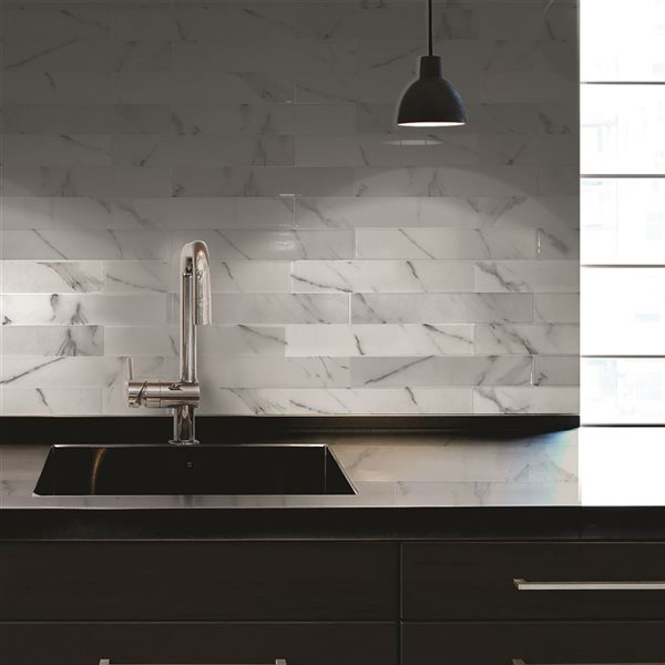 Smart Tiles Norway Asti 22.56-in x 11.58-in Grey 3D Peel and Stick Self-Adhesive Wall Tiles - 2-Pack