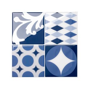 Smart Tiles Vintage Azur 9-in x 9-in Multicolor 3D Peel and Stick Self-Adhesive Wall Tiles - 4-Pack