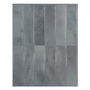 Carreaux muraux autocollants Casa Morocco de Smart Tiles 3D gris 11,43 x 9 po, lot de 4