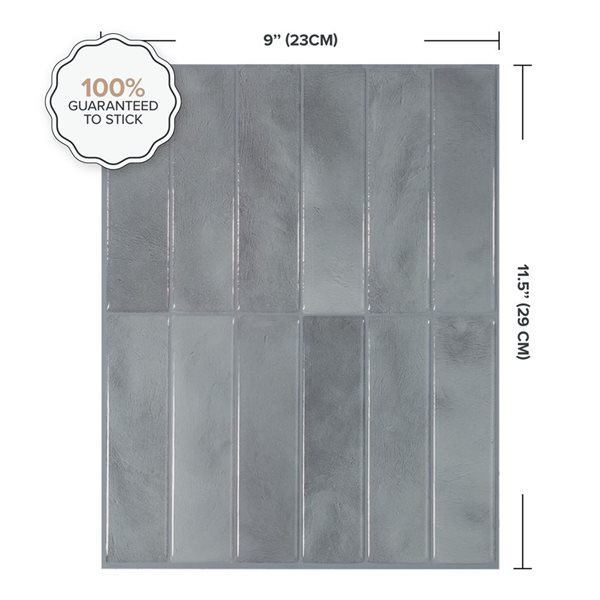 Smart Tiles Morocco Casa 11.43-in x 9-in Grey 3D Peel and Stick Self-Adhesive Wall Tiles - 4-Pack