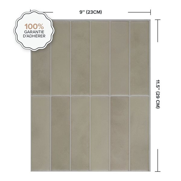 Smart Tiles Morocco Tangier 11.43-in x 9-in Beige 3D Peel and Stick Self-Adhesive Wall Tiles - 4-Pack